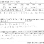 腰痛と首から背中にかけてのはりがとれにくく時々重く感じた